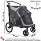 thumbnail image 5 of Carriola Plegable para Mascotas Ruedas  de Goma con Freno Manubrio Ajustable y Correas de Seguridad hasta 30 kg, 5 of 8