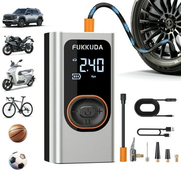 Tire Inflator Portable Air Compressor - 150PSI 4000mAh Cordless Air Pump, Accurate Pressure LCD Display, 2X Faster Inflation for Cars, Bikes & Motorcycle Tires, Balls and More