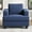 Blue, variant on BLAZANT 39” Accent Chair, Linen Single Sofa Couch, Comfy Reading Chair with Deep Seat, Modern Armchair with Square Armrest& Removable Cushion Cover, Wooden Frame Small Couch for Small Spaces