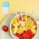 thumbnail image 1 of Juego de Tenedores de Fruta de Plástico, Brocheta de Dos Dientes, Pequeño Tenedor para Postres, Verde, 1 of 8