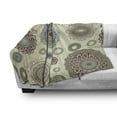 thumbnail image 2 of Beige Soft Flannel Fleece Blanket, Vintage Ornate Round Motifs Forms Oriental Nostalgic Artwork Old World in Retro Style, Cozy Plush for Indoor and Outdoor Use, 50" x 60", Multicolor, by Ambesonne, 2 of 5