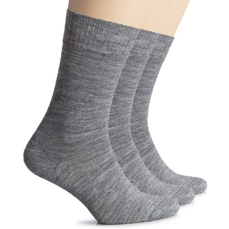 

HUGH UGOLI Wool Socks for Women | Soft Comfy Warm Winter Crew Socks | Cozy Boot Socks Comfort Seam & Non Binding 3 Pairs Gray Shoe Size: 6-9