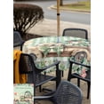 thumbnail image 5 of Outdoor Tablecloths with Umbrella Hole & Zipper, Eucalyptus Trucks 54x54 Inch Square Tablecloths, Spring Farmhouse Floral Sage Green Plaid Waterproof Table Cloth, Patio/Pool/Picnic Table Covers, 5 of 8