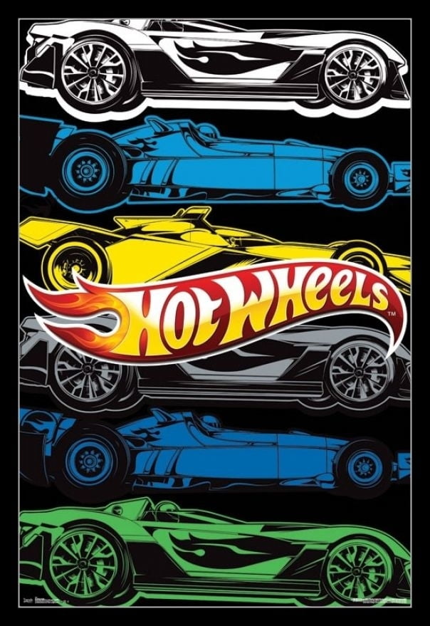 Hot Wheels (24X36) Laminated & Framed Poster Print (22 x 34) Walmart