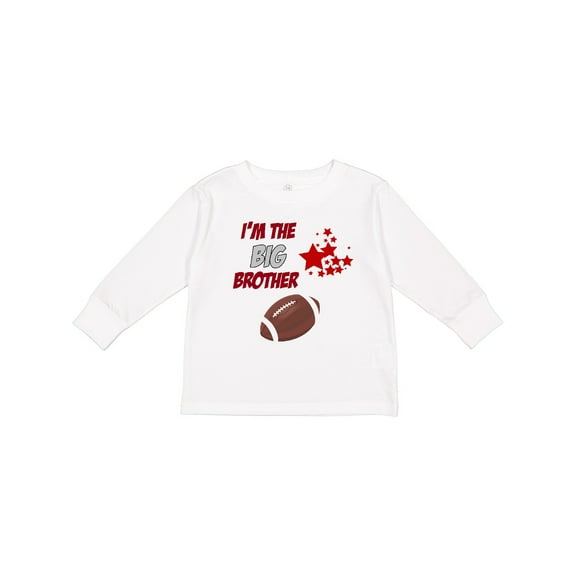 Inktastic I'm the Big Brother Football Boys Long Sleeve Toddler T-Shirt