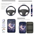 thumbnail image 3 of Yuyamidu Purple Butterfly Car Seat Covers Full Set 13 PCS Rose Moon Auto Steering Wheel Cover Seat Belt Covers Arm Rest Cushion Coasters Wrist Key Ring Automobile Interior Sets, 3 of 6