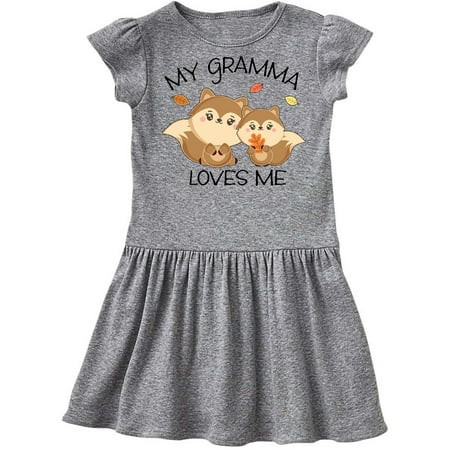 

Inktastic My Gramma Loves Me with Cute Squirrels in Autumn Gift Toddler Girl Dress