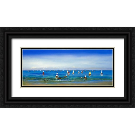Francis, Sandra 14x8 Black Ornate Wood Framed with Double Matting Museum Art Print Titled - Sailing Away