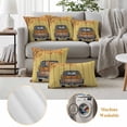 thumbnail image 6 of Fall Truck Outdoor Waterproof Pillow Covers, Thanksgiving Tree Maple Leaf Pumpkins Retro Decorative Square Throw Pillowcase Sofa Cushion Sham for Patio/Couch/Chair, 26"x26" 2 Pack, 6 of 8