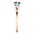 thumbnail image 3 of 1.5 ct Round Cut Blue Moissanite Solitaire 14K Rose Gold Womens Engagement Ring, 3 of 6