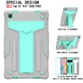thumbnail image 4 of Case for Samsung Galaxy Tab A7 10.4 2020 Release SM-T500/T505/T507 (Verizon/T-Mobile/Sprint/AT&T), Shockproof EVA Kids-Friendly Case Convertible Stand Full Body Rugged Protective Cover, Gray+Aqua, 4 of 5
