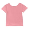 thumbnail image 3 of FAHXNVB Girls Basic Short Sleeve T Shirts Solid Color Bow Back Crew Neck Tees Tops Soft Stretchy Lightweight Activewear Shirts 1-10 Years, 3 of 7