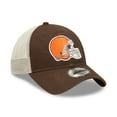 thumbnail image 3 of Men's New Era Brown/Natural Cleveland Browns Loyal 9TWENTY Trucker Hat, 3 of 6