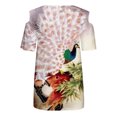 thumbnail image 5 of Top informal suelto con hombros descubiertos y cuello redondo con estampado de manga corta para mujer a la moda Pompotops hkajfhjk463981, 5 of 5