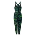thumbnail image 5 of Wycnly Womens Jumpsuits Sexy Backless Club Elastic Waist Strap Maxi Jumpsuits Overalls Trendy Tie-Dye Print Square Neck Sleeveless Long Summer Rompers Green xl, 5 of 5