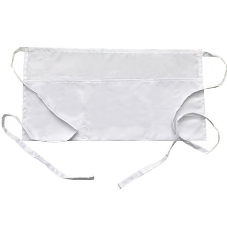 

GENEMA Women Men Half Waist Apron with 3 Pockets Long Waist Strap Reinforced Seams Waiter Waitress Server Aprons for Restaurant