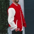 thumbnail image 6 of Man’s Varsities Baseball Jackets Letterman Jackets Wool Body Leather Sleeves Baseball Bombers Jackets Windbreaker, 6 of 9