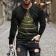 thumbnail image 1 of Blusas y camisas de manga larga con cuello redondo para hombre, blusa informal de manga larga con cuello redondo y estampado, blusa de poliéster para hombre, 1 of 5