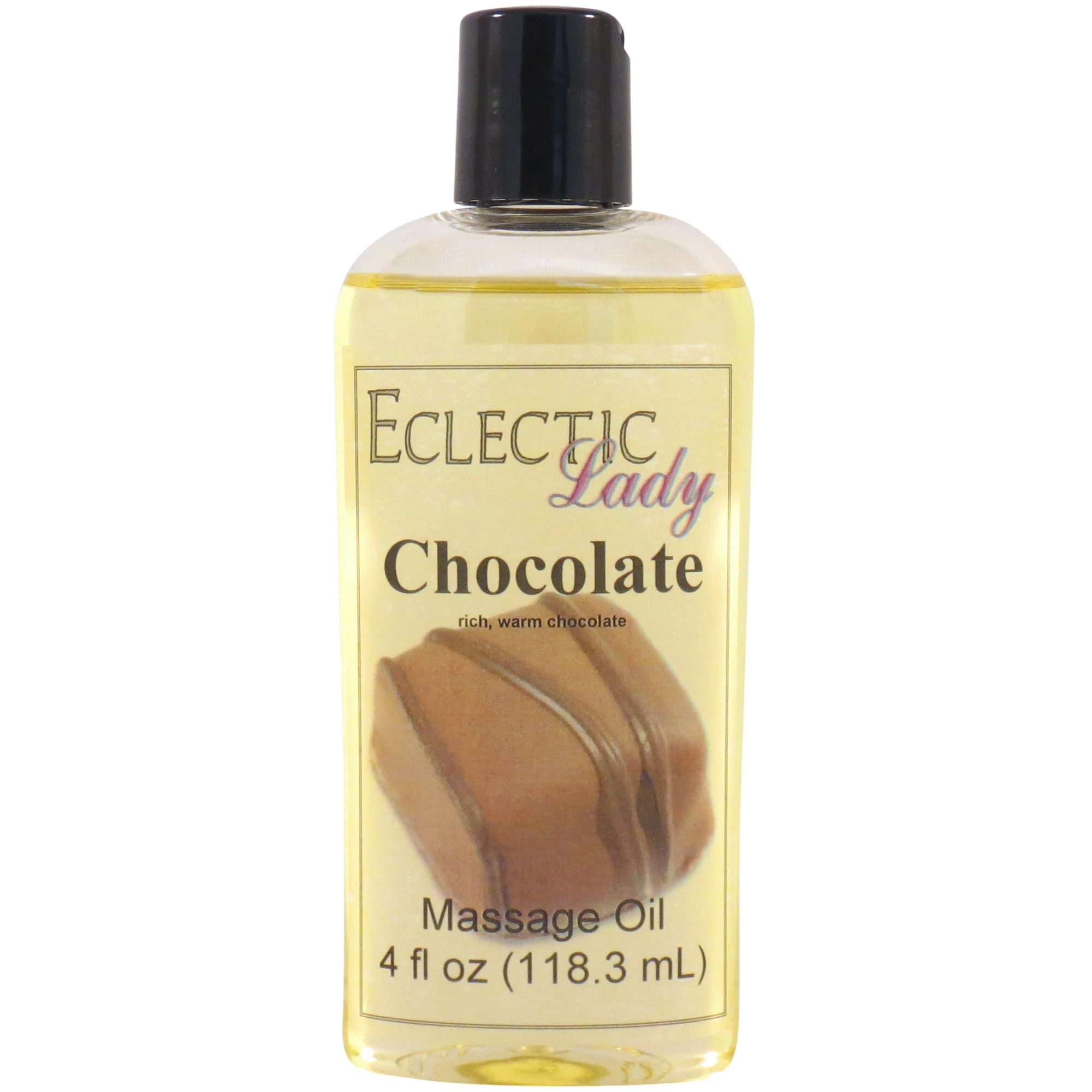 Chocolate Massage Oil by Eclectic Lady, 4 oz, Sweet Almond Oil and Jojoba Oil