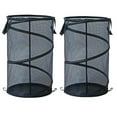 thumbnail image 7 of Collapsible Laundry Basket with Lid Foldable Mesh Hamper with Handles for Laundry Room, Bathroom, Kids Room, College Dorm, Travel, Storage Organizer, Black, 7 of 7