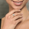 thumbnail image 3 of Gem Stone King 925 Sterling Silver and 10K Yellow Gold 2 Tone Sky Blue Aquamarine and White Lab Grown Diamond Women Engagement Ring (1.23 Cttw, Gemstone Birthstone, Available in Size 5, 6, 7, 8, 9), 3 of 3