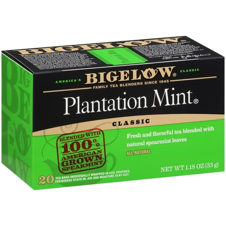 - (3 Boxes) Bigelow Plantation Mint Classic Tea Bags - 20 CT20.0 CT