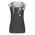 thumbnail image 3 of QQAMB Tank Tops for Girls Summer Lightweight Floral Printed Crewneck Sleeveless Casual Vocation Beach Tank Tops,Gray,11-12Years, 3 of 3