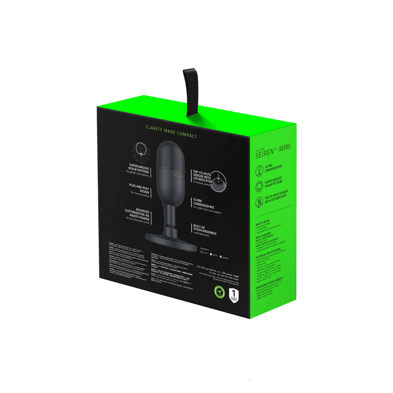 Razer, Seiren V3 Mini, Ultra-Compact USB Microphone, Tap to Mute