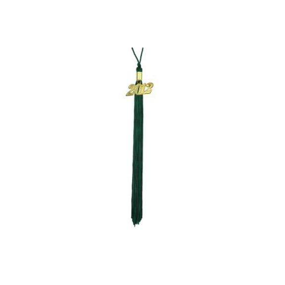 Honors Graduation Tassel Green with a Gold 2012 Year Charm