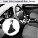 thumbnail image 2 of Pomo de Cambio Manual de 5 Velocidades Único Bargains con Cubierta para Chevrolet Spark 2011-2015, Palanca de Cambio de Plástico y Cuero Sintético, Negro, Tonalidad Plateada Cromada, 2 of 7