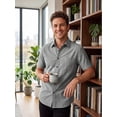 thumbnail image 6 of Mens Dress Shirts Short Sleeve Formal Oxford Shirts for Men Casual Button Dwon Collar Shirt Business, 6 of 10