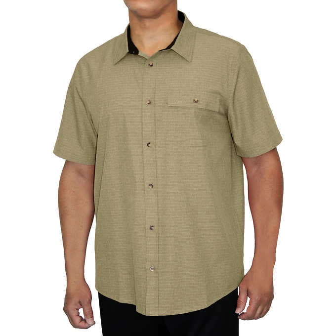 mens khaki shirt short sleeve