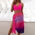 thumbnail image 2 of TSADFHJI Rashguard Swimsuit Women Plus Size Women's Gradient Split Bikini Skirt Cover Up Three Piece Set L, 2 of 9