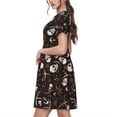thumbnail image 2 of Easygdp Pirate Skulls para Vestido Transpirable de Mujer, Vestido Suelto de Manga Corta con Pliegues y Bolsillos para el Verano, 2 of 6