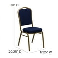 thumbnail image 3 of Flash Furniture HERCULES Series Crown Back Stacking Banquet Chair in Navy Blue Patterned Fabric - Gold Frame, 3 of 14