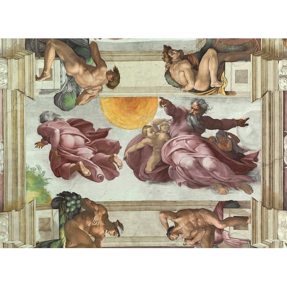 17"x13" Fine Art Quality Poster: Michelangelo Buonarroti Sistine Chapel ceiling