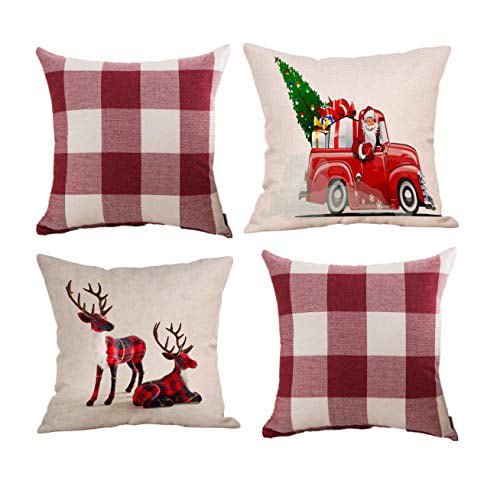 Details about   Christmas Xmas Linen Cushion Cover Throw Pillow Case Home Decor Festive Gift NEW 