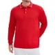 thumbnail image 1 of Camisa polo de golf de negocios de manga larga de ajuste regular para hombre en color sólido rojo, 1 of 6