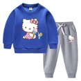 thumbnail image 4 of Hello Kitty estampado de dibujos animados para niños más suéter de terciopelo + pantalones gruesos ropa informal cálida de dos piezas para niños y niñas, 4 of 5