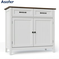 Asofer Buffet Sideboard, Kitchen Pantry Cabinet with Adjustable Shelf, 2 Door, 2 Drawer, for Living Room, Entryway, Retro
