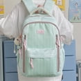 thumbnail image 3 of HAHUT Large Capacity Nylon Striped Backpacks for Women Men, Lightweight Multiple Pockets Schoolbag for College Travel Office Work & Daily Use (Green), 3 of 8