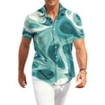 thumbnail image 6 of Dresfit Hawaiian Shirts Mens Button Down Short Sleeve Polo Shirt Spring 2026 Graphic Holiday Aloha Shirt Floral Big and Tall Loose Tropical Mokaloha Shirt Turquoise 4XL, 6 of 8