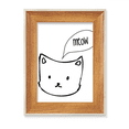 thumbnail image 1 of White Cat Head Mewing Animal Desktop Wooden Photo Frame Display Picture Art Painting Multiple Sets, 1 of 3