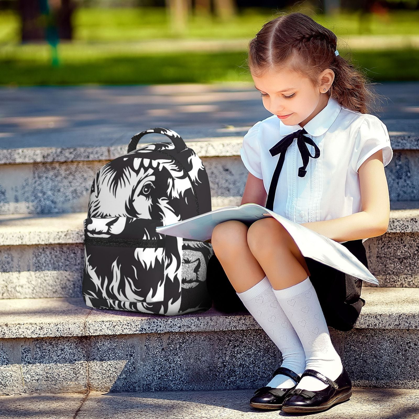 Xecao Floral Cow Silhouette Print Casual Backpack: A Computer Backpack Ideal for Men and Women, Perfect for College, School, or Daily Travels-One Size