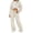 Khaki, variant on CIENVNSTG Women 2 Piece Set Fall Clothes Outfits Zipper Hooded Sweatshirt Set High Waist Ladies Sweatpants Set Streetwear Hot Pink M