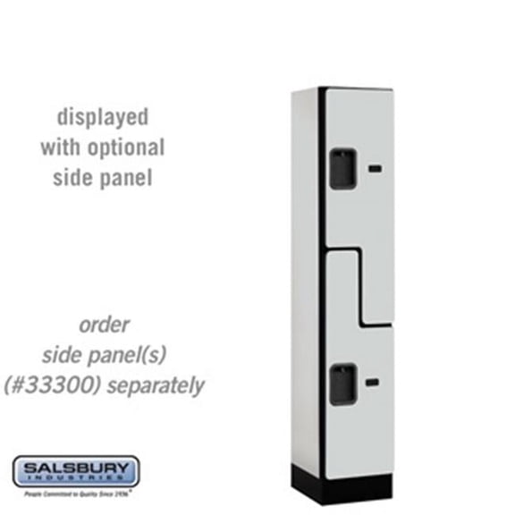 SalsburyIndustries 37155GRY Double Tier S Style 1 Wide 5 ft. X 15 in. Designer Wood Locker - Gray