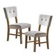 thumbnail image 4 of Lexicon Edam 5-Piece Mid-Century Wood Dining Set in Light Oak/Gray, 4 of 7