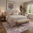 thumbnail image 3 of GENIMO 2'x7' Runner Rug, Machine Washable Non Slip Low Pile Hallway Runner Rug for Kitchen Laundry Room, Nature Inspired Animal Print, Soft Lilac, 3 of 7