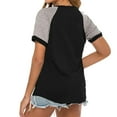 thumbnail image 4 of Dyfzdhu T Shirts for Women Plus Size Color Block Tops Loose Tunics Tee Short Sleeve Black, 4 of 7