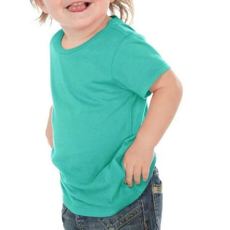 Blue Jeans Clothes - Kavio! Unisex Infants Crew Neck Short Sleeve Tee (Same IJP0493) Caribbean Blue 12M